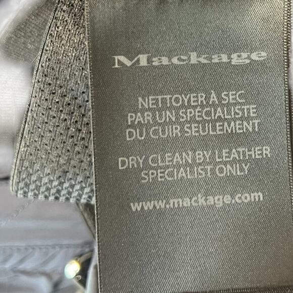 Mackage‎ Wyatt Safari Rain Jacket Button Zipper Leather Trim Blue Size 44 US XL - Picture 12 of 15